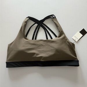 Abercrombie & Fitch Strappy Sports Bra - Black and Tan